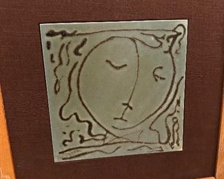 vintage hand-painted tiles by Harris G. Strong