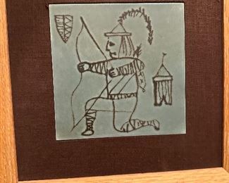 vintage hand-painted tiles by Harris G. Strong