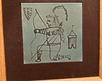 vintage hand-painted tiles by Harris G. Strong