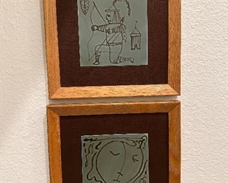 vintage hand-painted tiles by Harris G. Strong