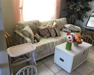 2 Cane Side Tables/Magazine Racks