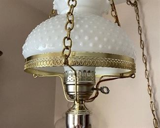 Hanging lamp milkglass shade
