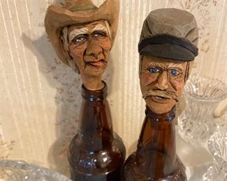 Carved wood bottle stoppers