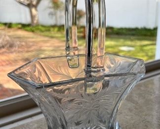 Heisey glass basket
