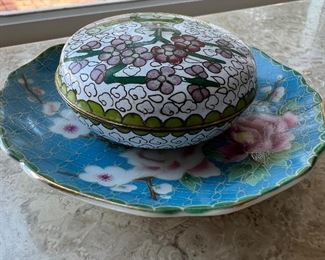 Cloisonne small plate & keepsake holder