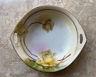 Royal Ruddlstadt floral porcelain handled dish