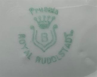 Royal Ruddlstadt floral porcelain handled dish