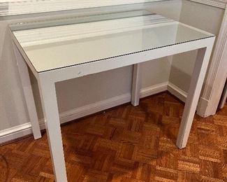 Mirror top wood table