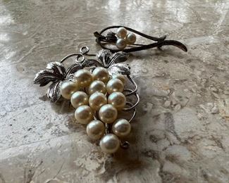 Sterling silver with pearl brooches