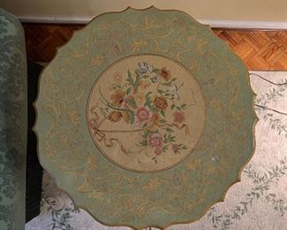 Round floral motif accent table