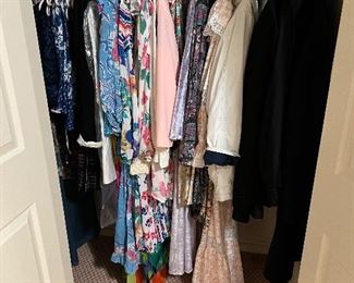 Closets full of vintage women's clothing