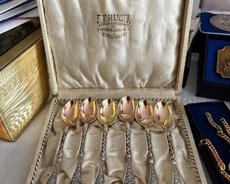 Antique F.F. Hansen Silverplate spoons (6pc)