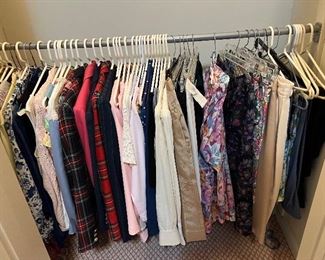 Closets full of vintage women's clothing