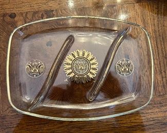 MCM Vintage Signed Georges Briard Gold Accent Condiment Tray 