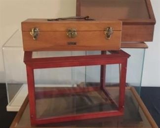 Assorted Wooden And Acrylic Display Cases