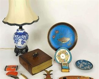 Cloisonne Decor, Pens, Lamp and Office Decor