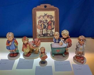 Hummel Wood Plaque And Five Figurines