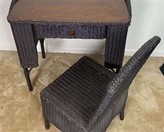 Lloyd Loom Desk And Chair