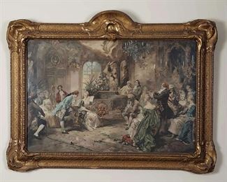 Mozart at The Court Of Marie Antoinette HandColored Photogravure, Antique