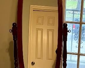 Mahogany cheval mirror