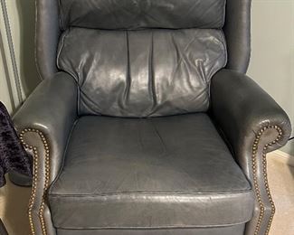 Thomasville leather wingback recliner. Ball and claw feet