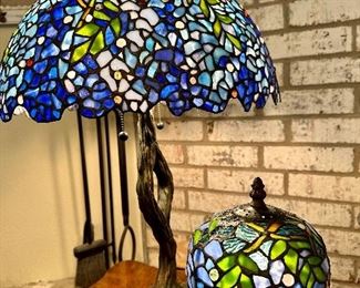 Hand cut and wrapped stained glass lamps