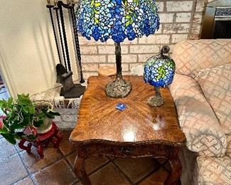 Hand cut and wrapped stained glass lamps