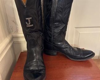 Rios of Raymondville Hand Crafted Custom, Signed leather boots with Mr. Killebrew‘s cattle brand TJ Bar. Size 10D