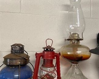 Railroad lanterns and kerosene lamps