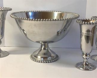 SilverSilverplated Punch Bowl  Vases