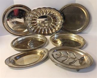 Assorted SilverSilverplated Serving Plates
