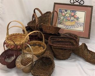 Assorted Baskets Framed Art