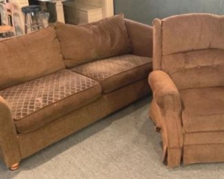 Brown Sofa and Chair