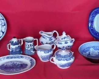 Blue and White Dish Lot