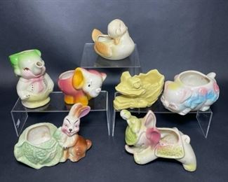 SHAWNEE VINTAGE ART POTTERY FIGURAL PLANTERS