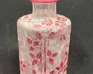 Gorgeous Antique Baccarat Art Glass Perfume Bottle