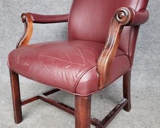 Burgundy Leather Arm chair Chair by Cort Furniture