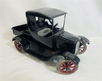 Antique Toy Buddy L Ford Model T Pressed Steel Model Car With Rubber Wheels 