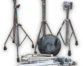 Miscellaneous Lot of Vintage Drum Stands/Parts From Companies Such As: Pearl, Ludwig, And Sonor 