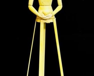 Vintage Metal & Wooden Hand Carved Santos Cage Doll
