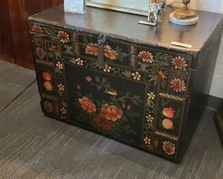 Asian Style Hand Painted 34" Trunk