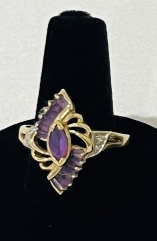 Vintage Purple Colored Ring 10K