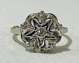 14 K Eastern Star Women’s Diamond Ring