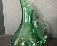 STUNNING Green Art Glass Pitcher and/or Decanter 