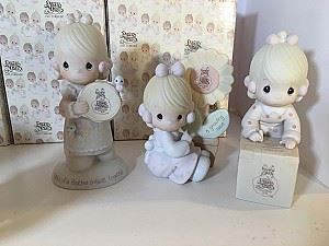 Precious Moments Girls & Clown Figurines Some with Boxes
