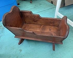 23.5x12” wooden doll cradle