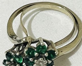 Vintage Green Flower Ring