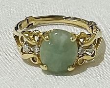 Stunning Adventurine 14K 585 Ring 
