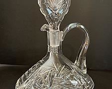 STUNNING Vintage Bleikristall Crystal Cruet and/or Liqueur Carafe with Etchings 