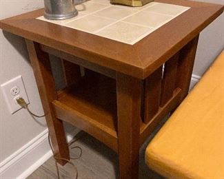 Mission style tile top end table 